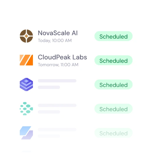 Calendar of scheduled sales meetings booked from managed outbound campaigns