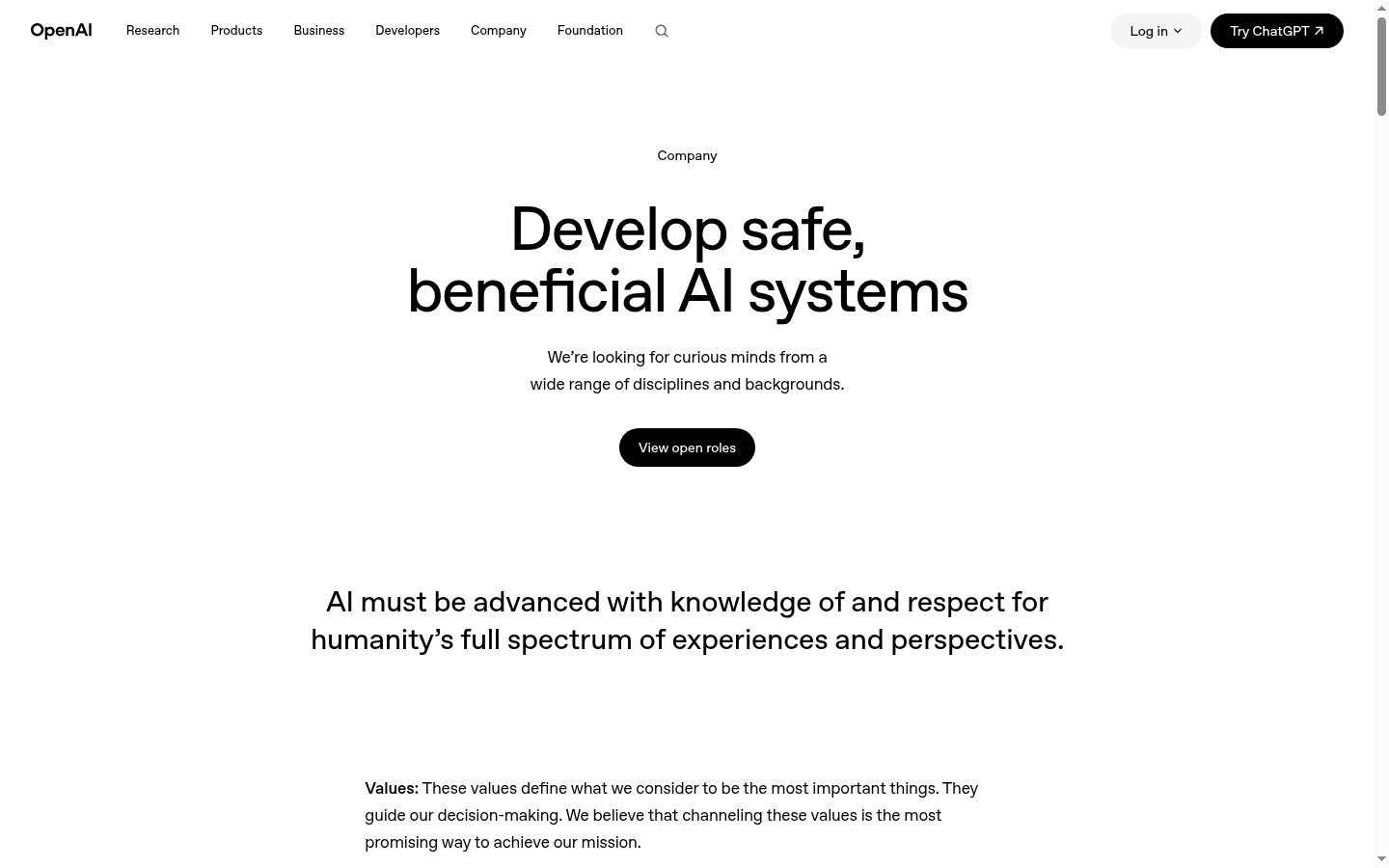 OpenAI careers page describing its Residency programme, August 2026