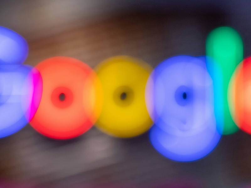 Blurry image of the Google logo