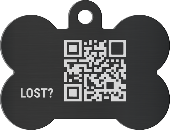 A blue and white dog tag that says "Blue Cross Blue Shield" on it.