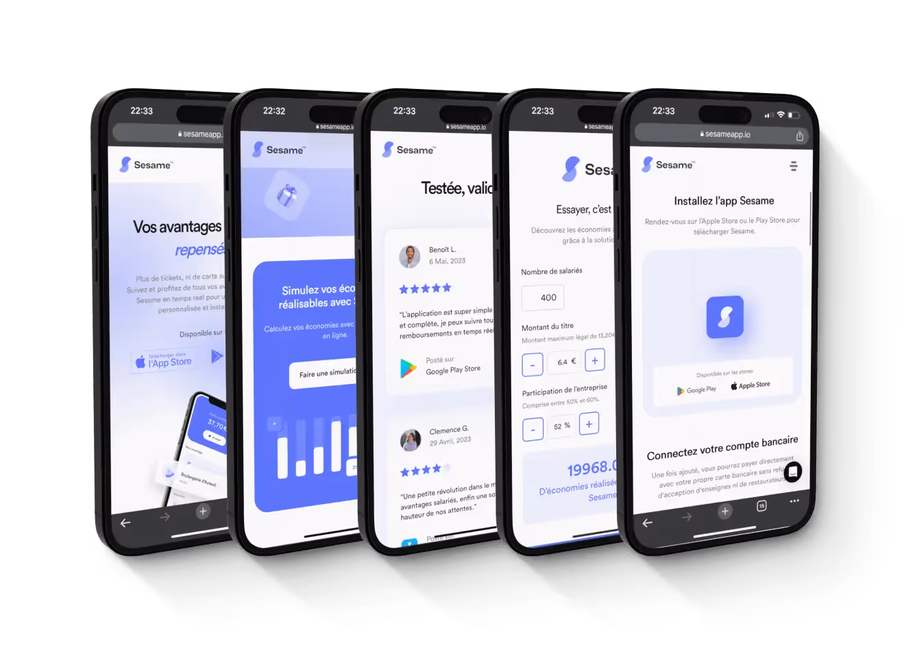 Mockup Mobile Sesame App - Webflow