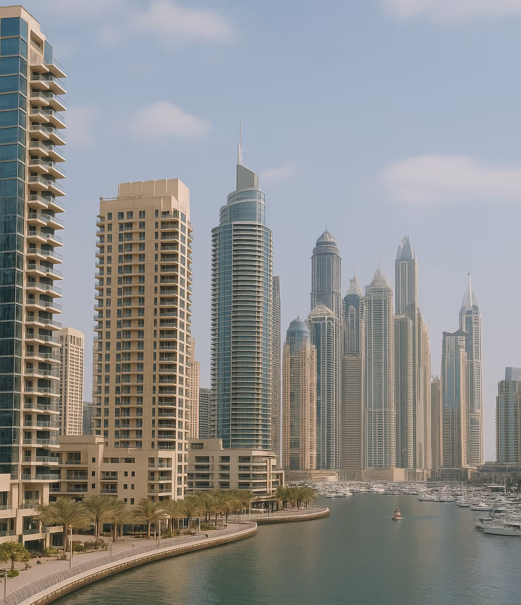 Photo of the city of Dubai in the Marina district