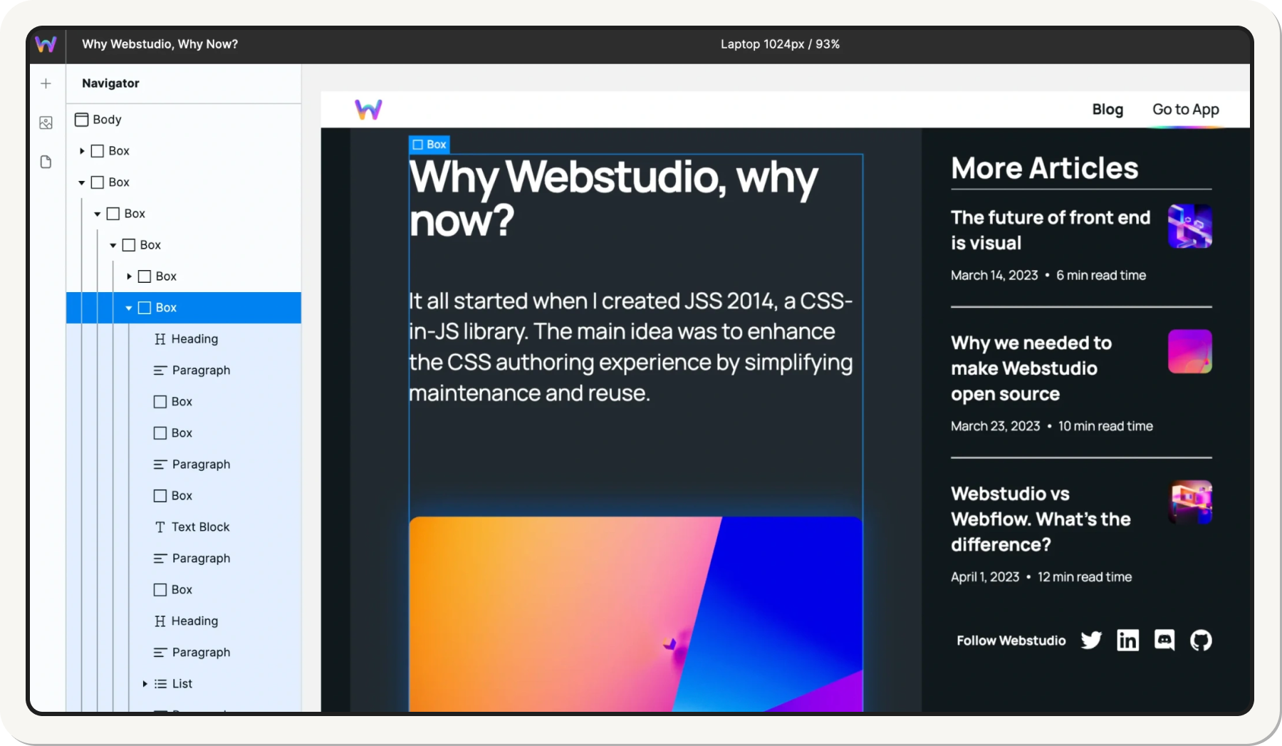 Dashboard webstudio