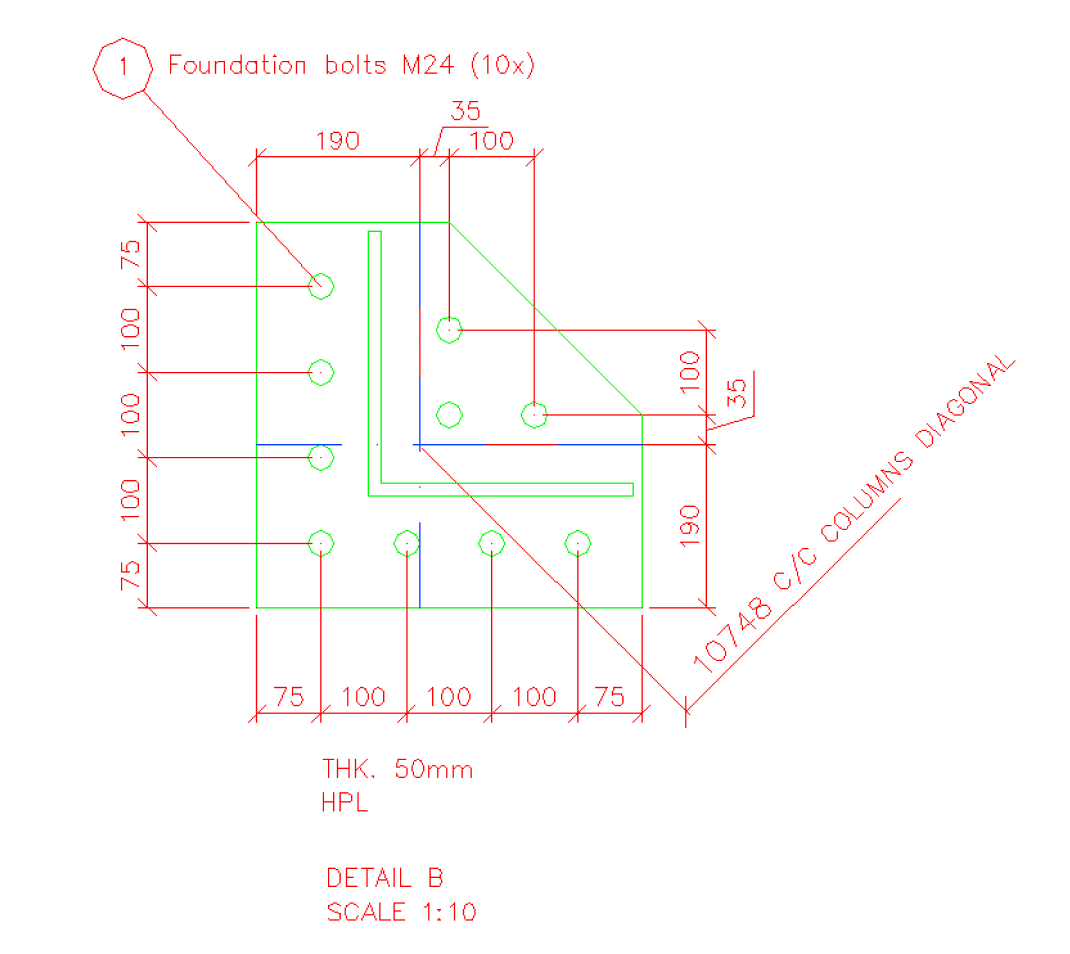 Base plate dimensions. @70%