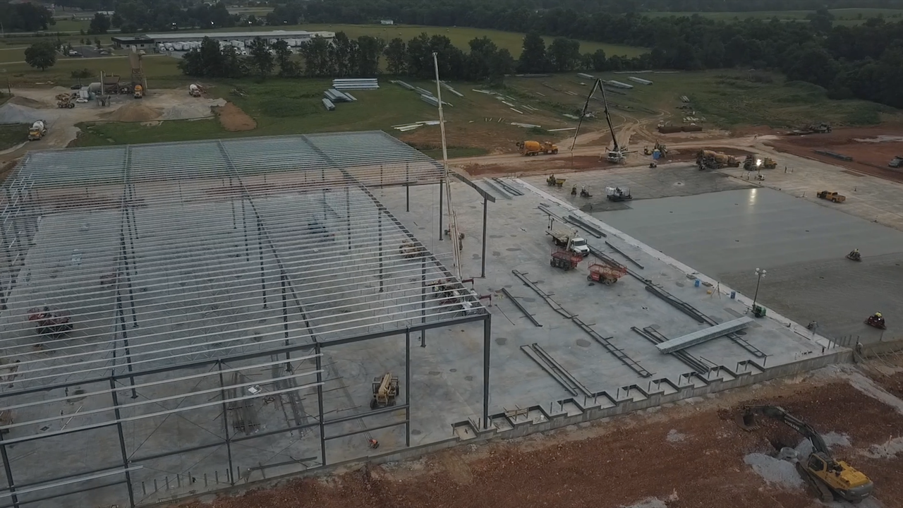 Concrete work in progress at Warson Brands.
