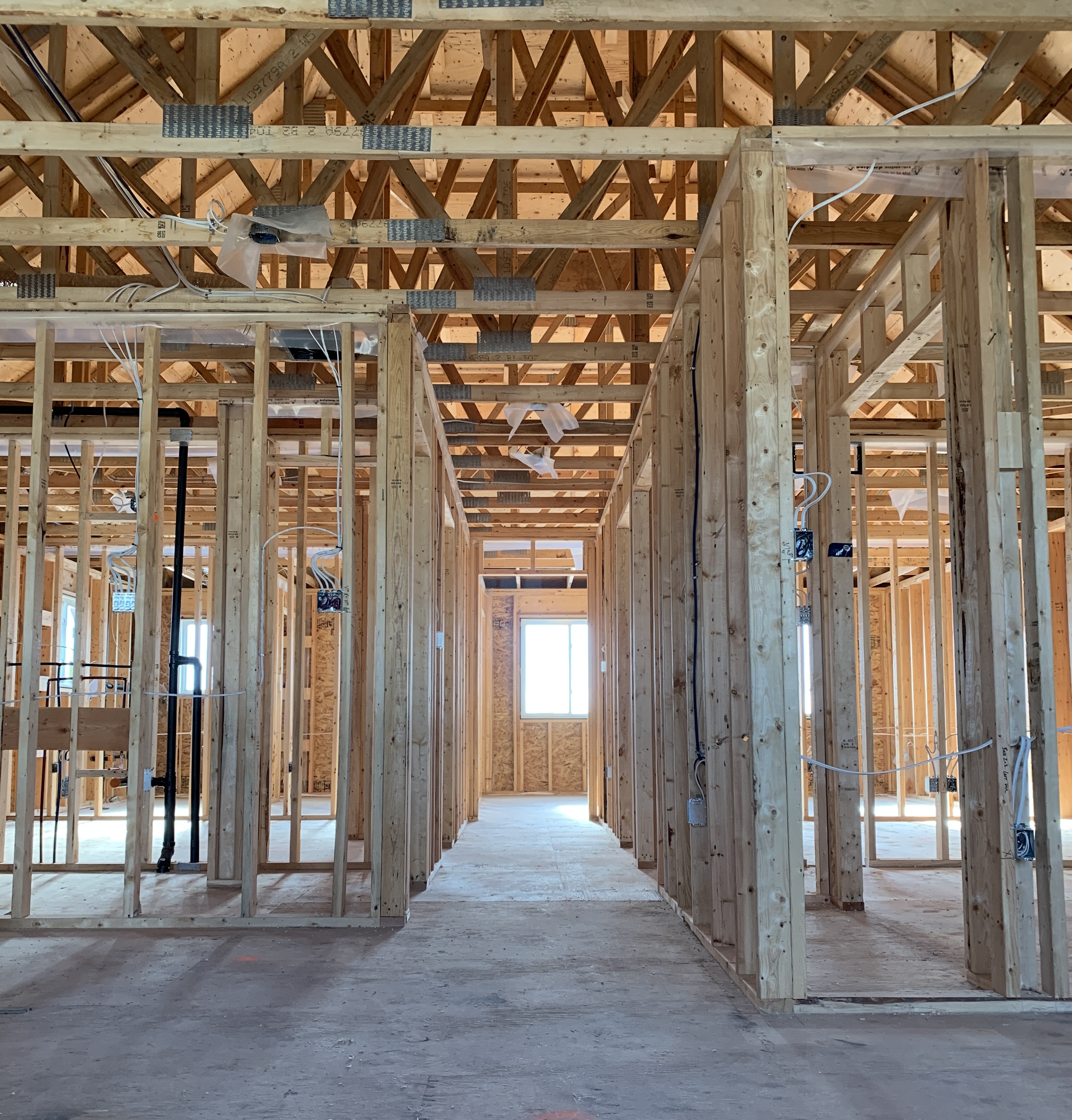 On-site roughing in data lines