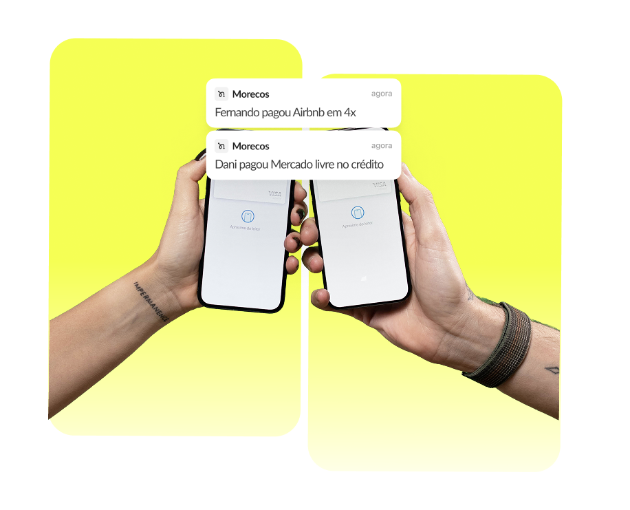 Uma tela do aplicativo Noh, mostrando o valor do restaurante, mostra quem pagou.