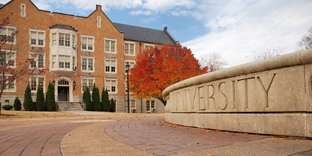 University campus in the fall