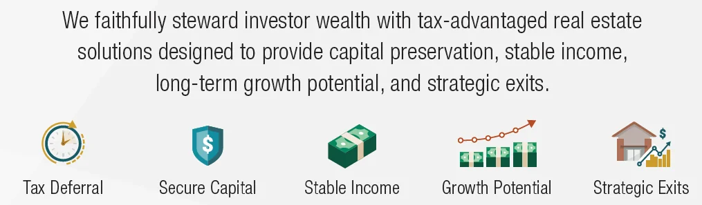 ExchangeRight's stated goals: tax deferral, secure capital, stable income, growth potential and strategic exits