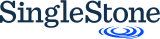 SingleStone company logo with stylized blue ripple design.