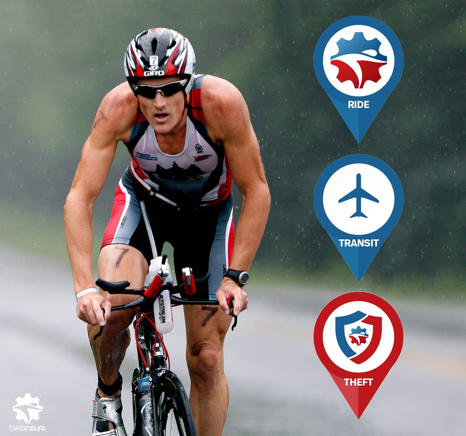 Triathlon bike in a competitive cycling event