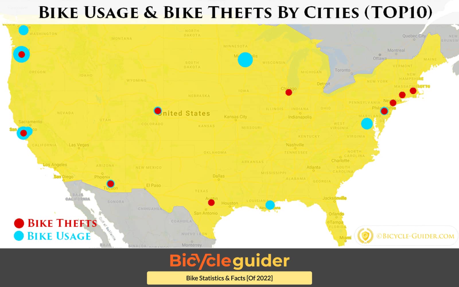 Top 7 bike theft cities of 2022