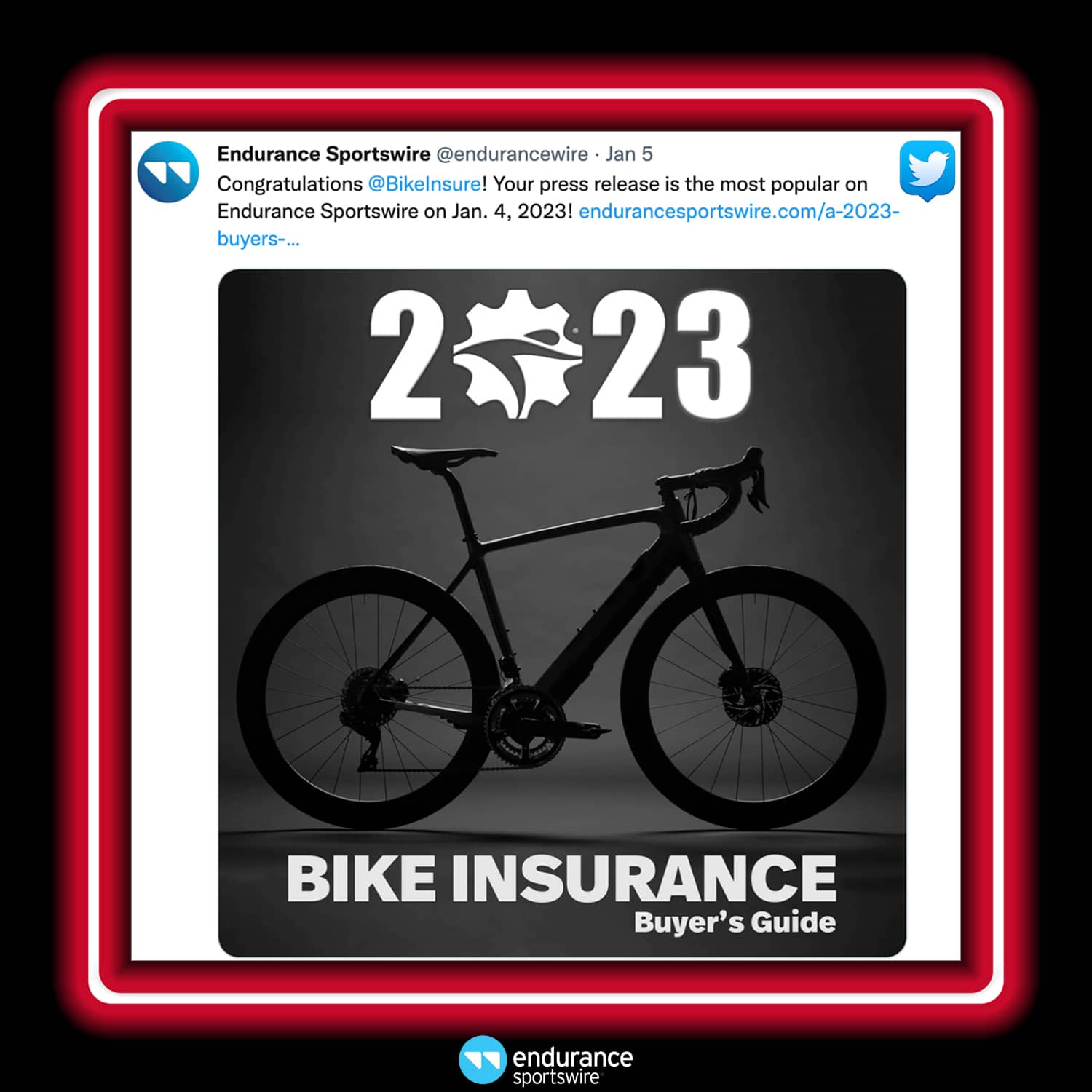Most popular press release on Endurance Sportswire award