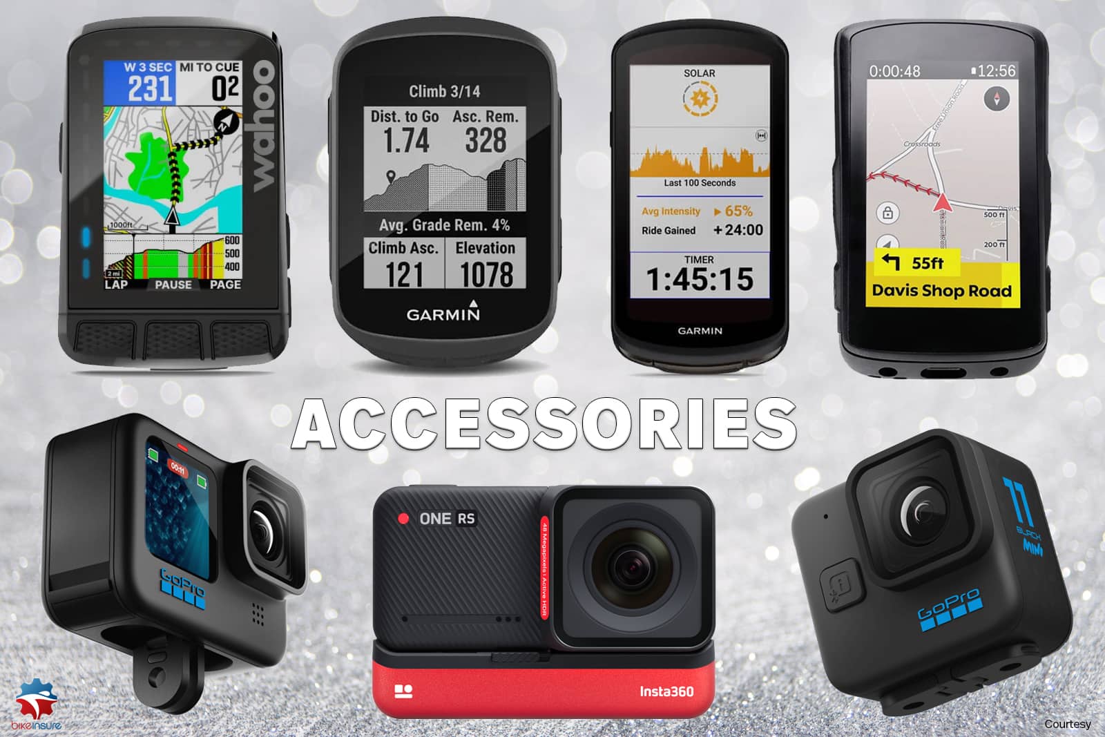 Wahoo, Garmin, Hammerhead, GoPro and Insta360 bike accessories covered by BikeInsure