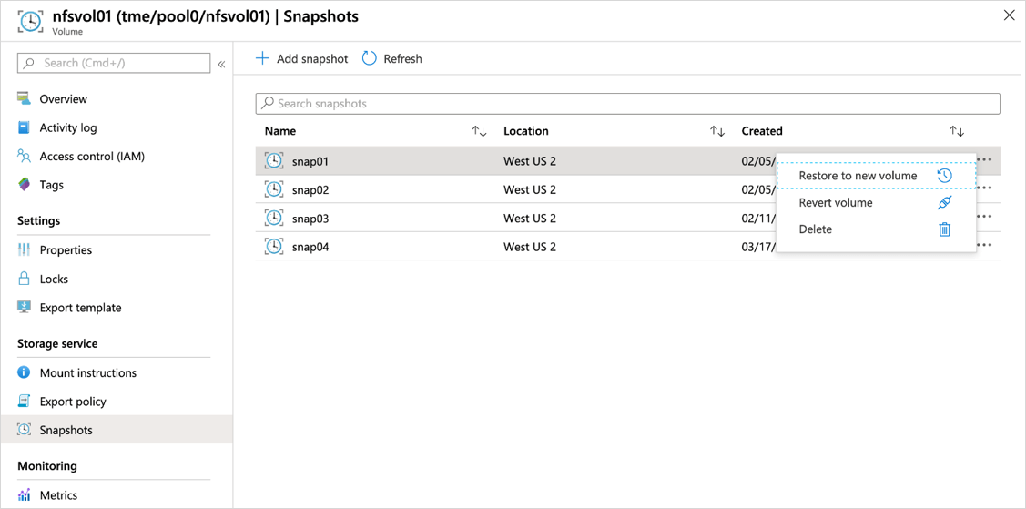 selecting snapshots to delete