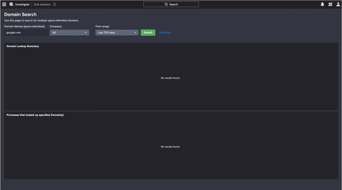 Domain Search in CrowdStrike