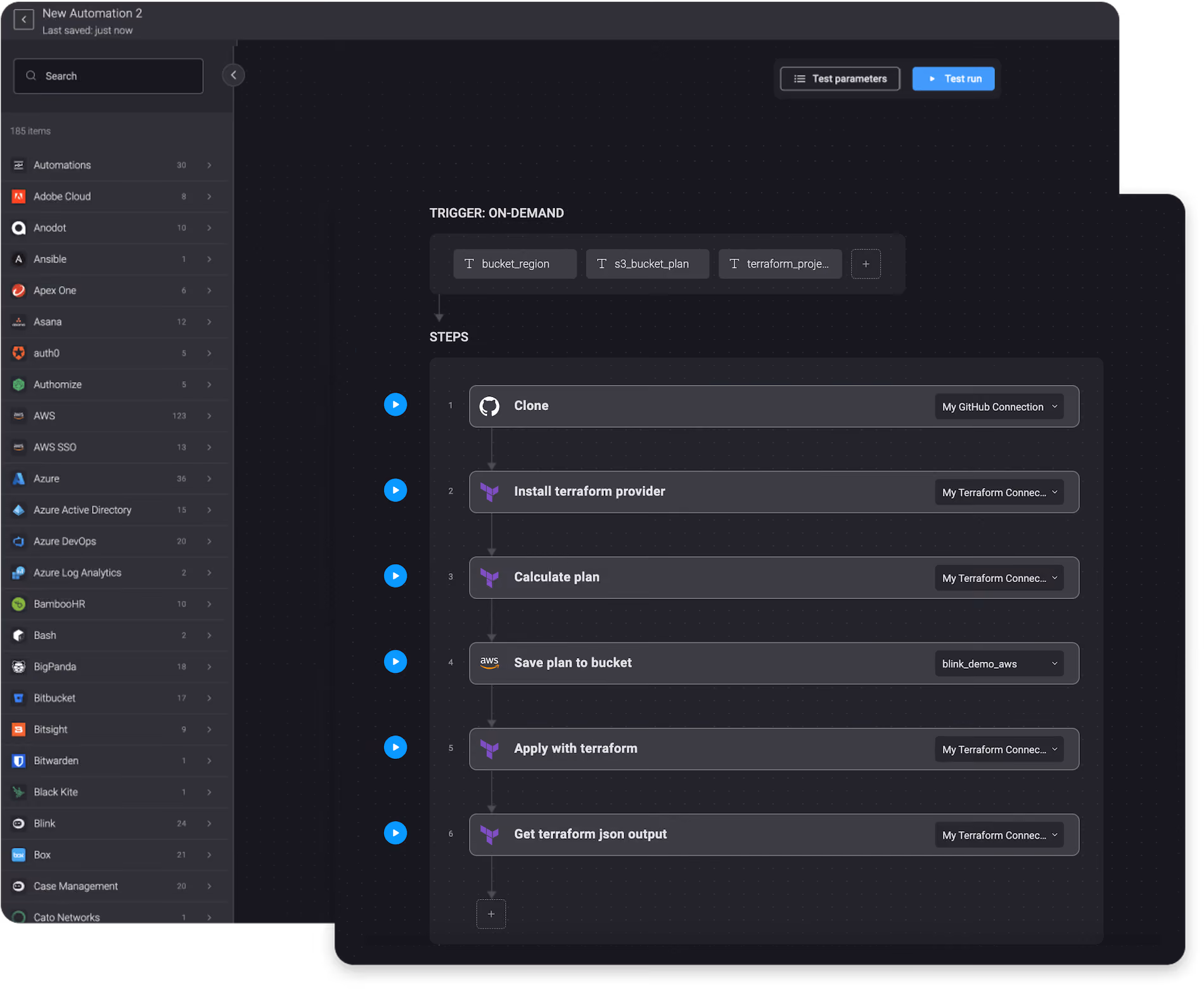 Blink Workflow: Cloning a GitHub Repository and Updating an AWS S3 Bucket with a Terraform Script