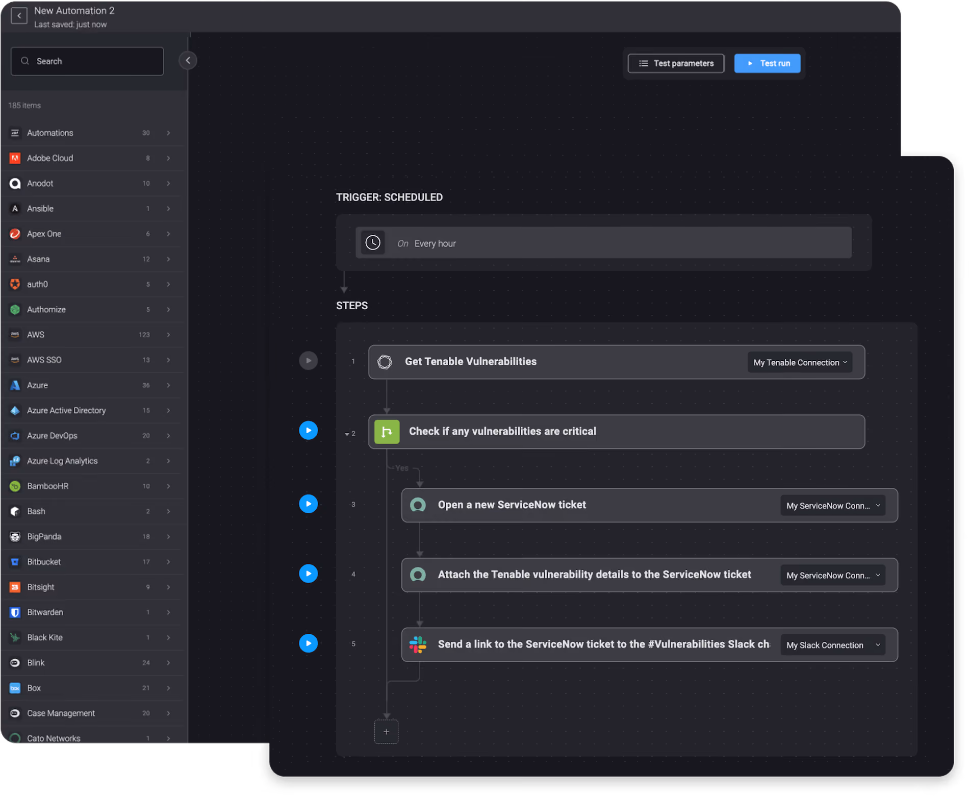 Blink Workflow with Tenable and ServiceNow