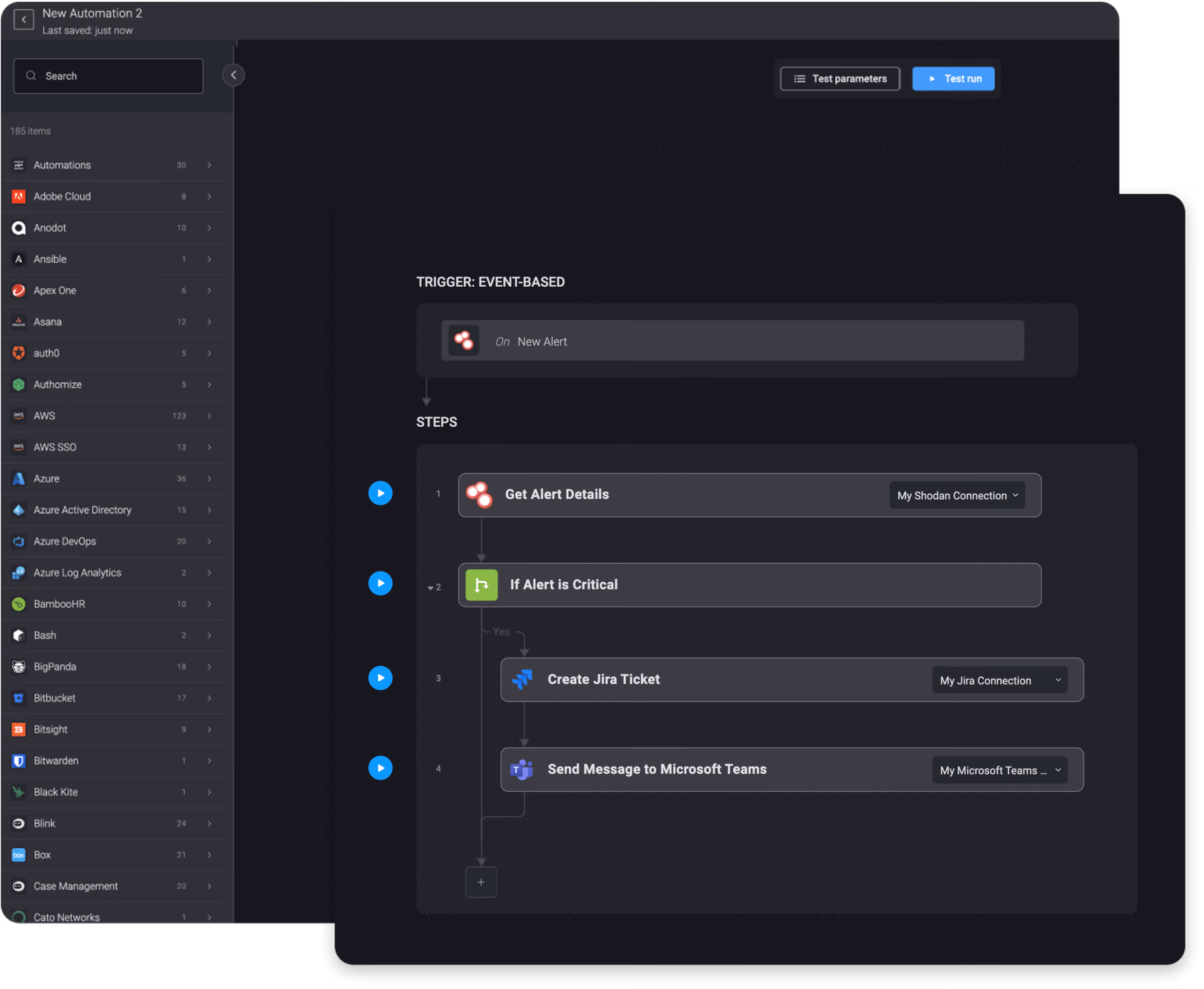 Blink Workflow: Respond to a Critical Shodan Alert