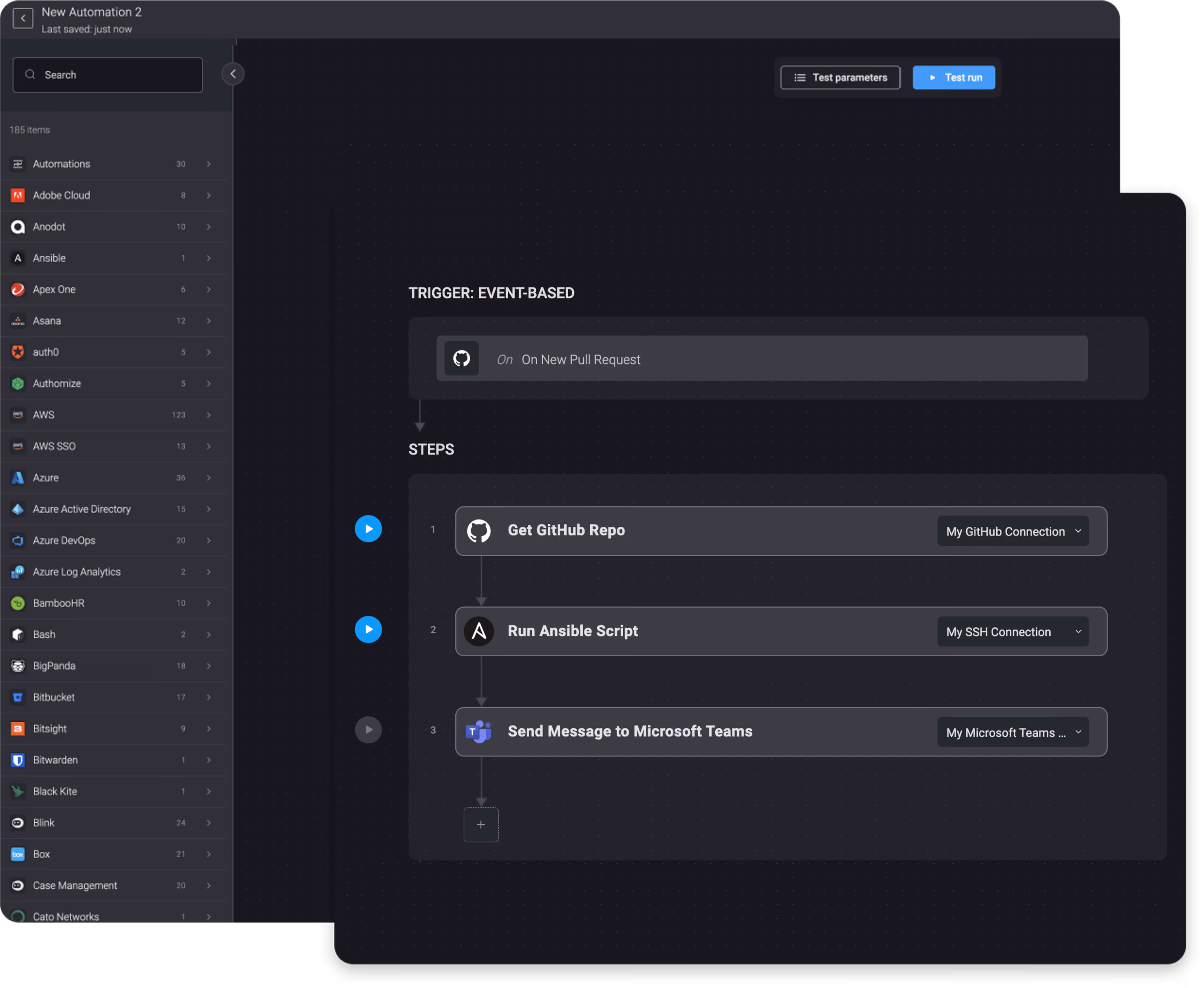 Blink Workflow: On a New GitHub Pull Request, Run a Script with Ansible