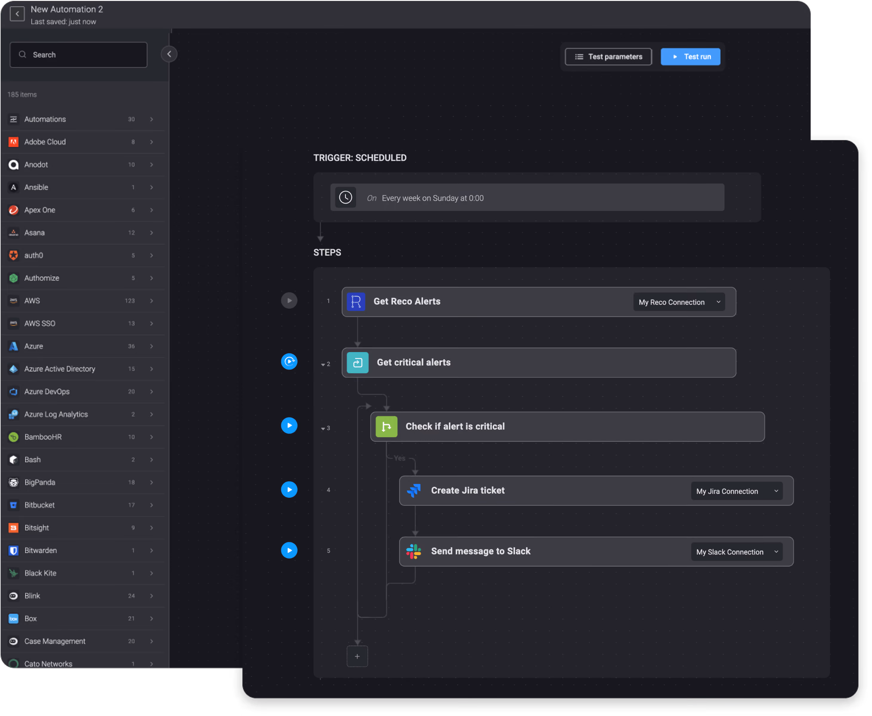 Blink Workflow: Get alerts from Reco and escalate critical alerts