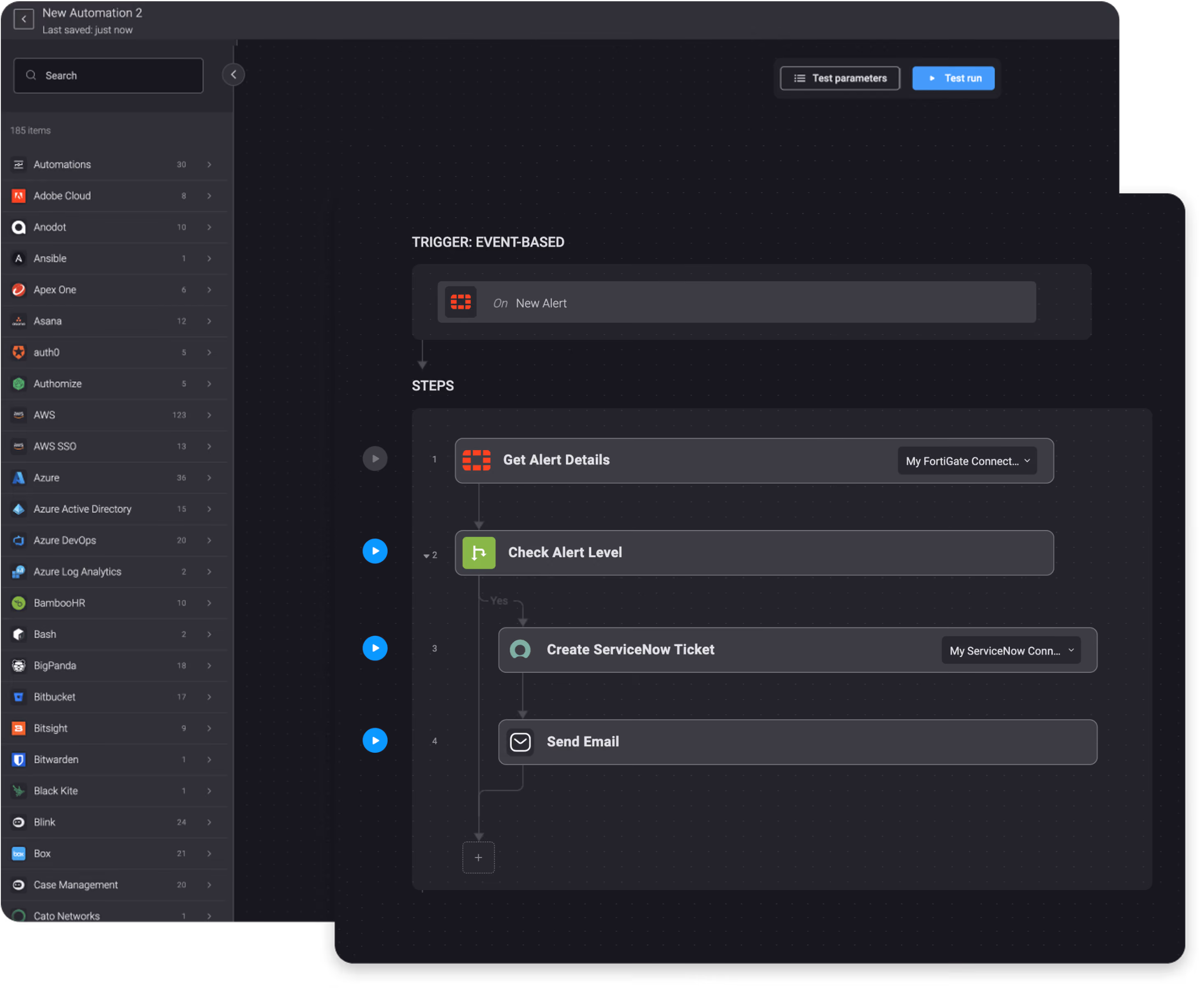 Blink Workflow: Escalate Critical Alerts from FortiGate with ServiceNow