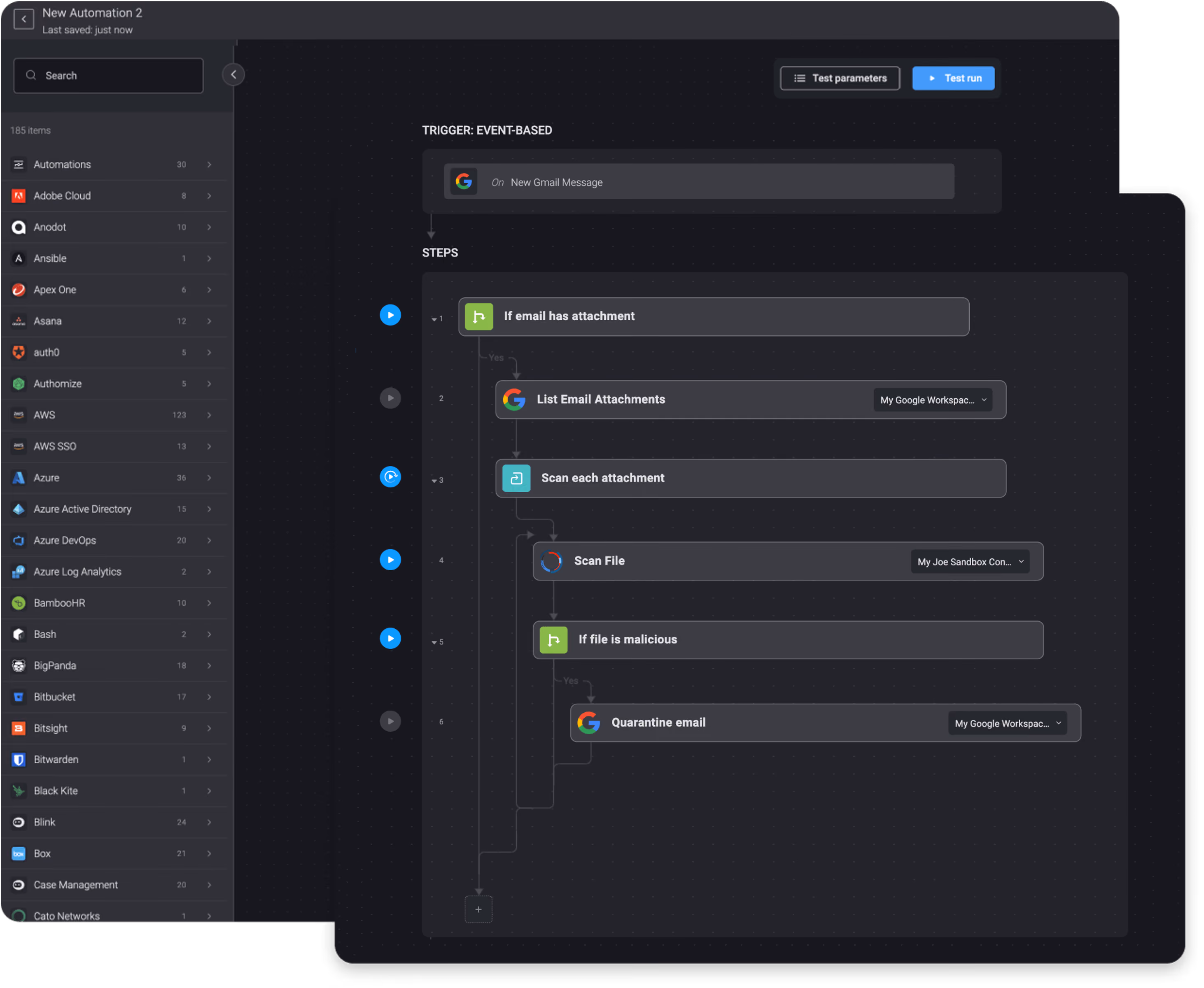 Blink Workflow: Scan New Gmail Attachments with Joe Sandbox