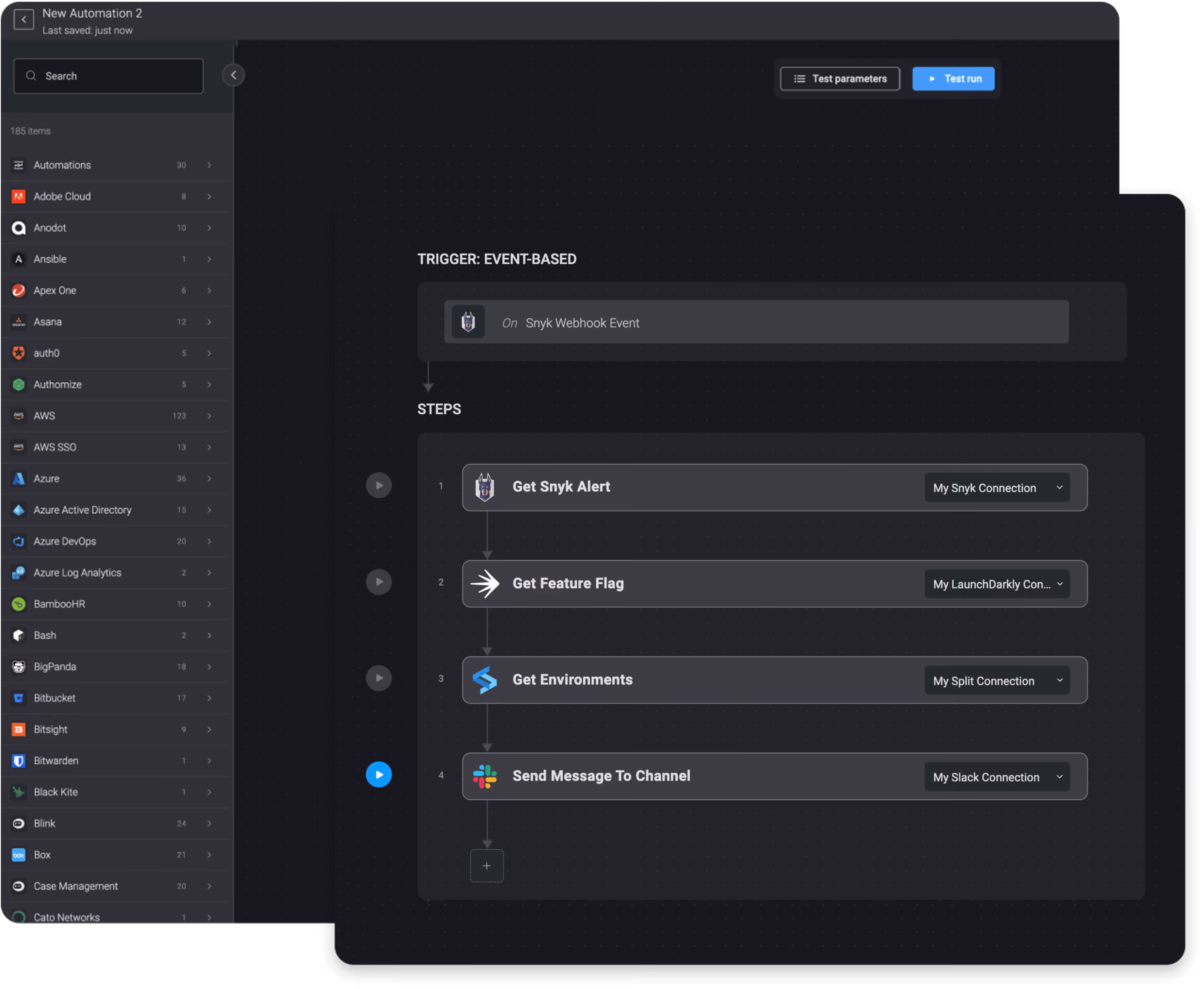 On a Snyk Alert, Get Information from LaunchDarkly and Split