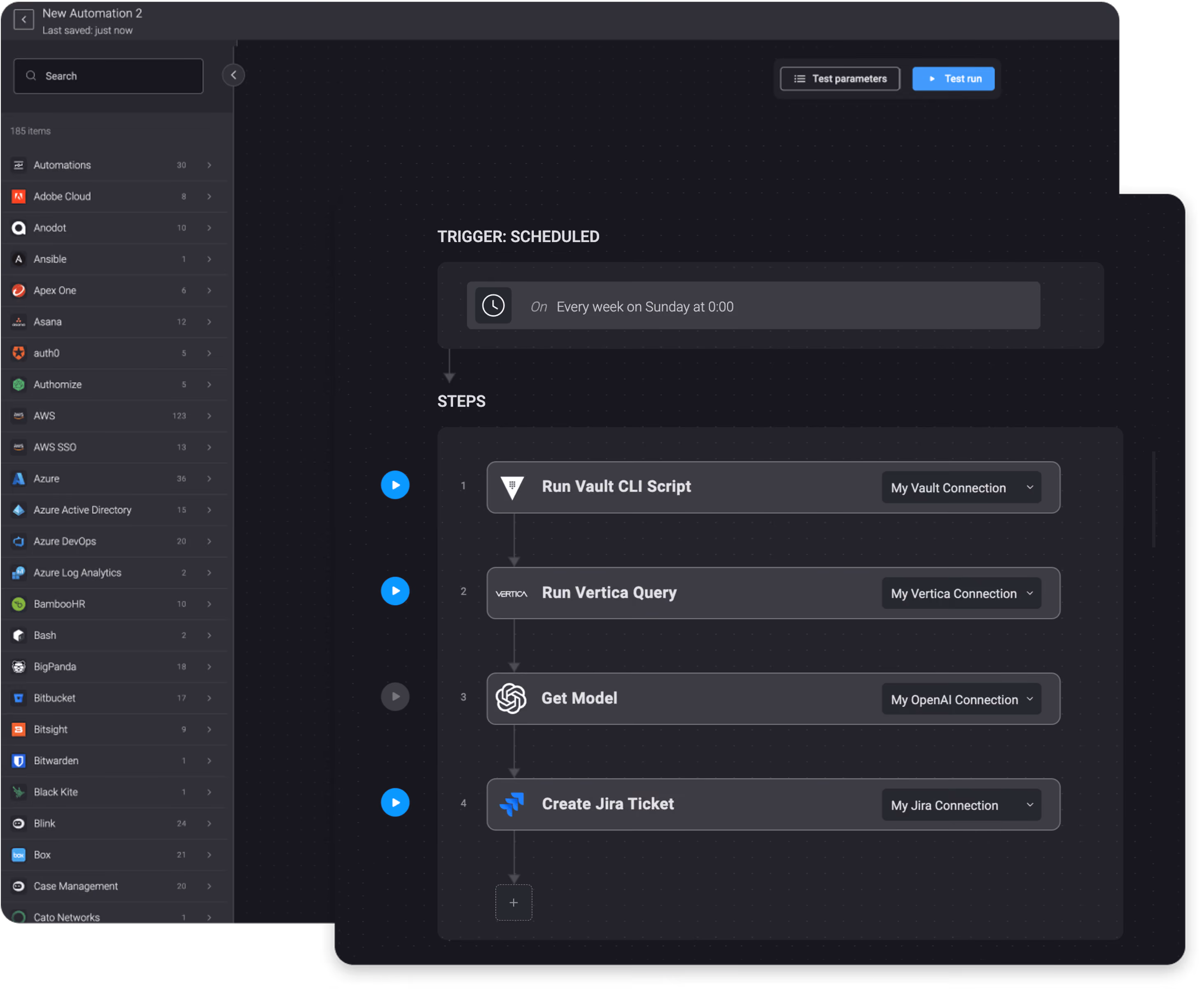 Once a week, run a Vault CLI Script, run a Vertica query, and get the model with OpenAI