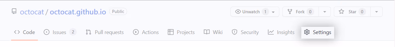 repository settings