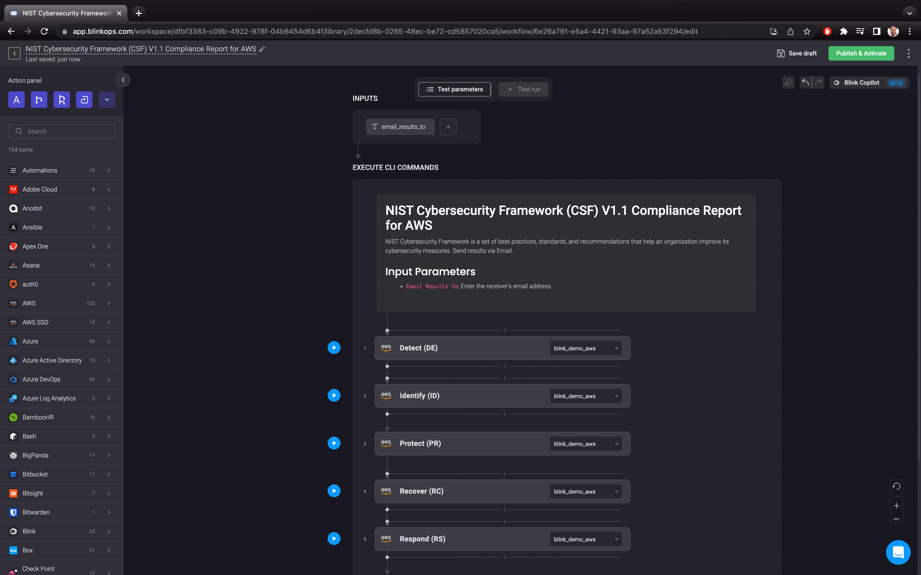 Blink Automation: NIST Cybersecurity Framework (CSF) V1.1 Compliance Report for AWS