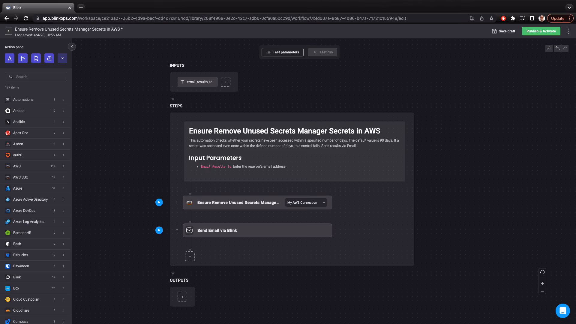 Blink Automation: Ensure the Removal of Unused Secrets Manager Secrets in AWS