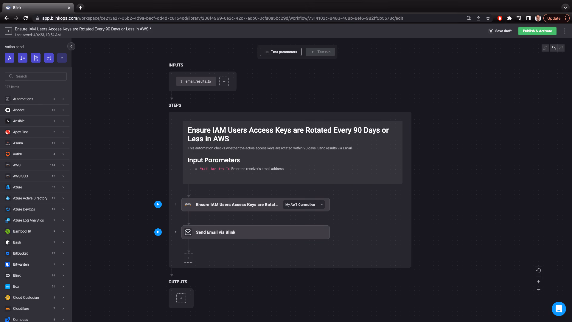 Blink Automation: Ensure IAM Users Access Keys are Rotated Every 90 Days or Less in AWS