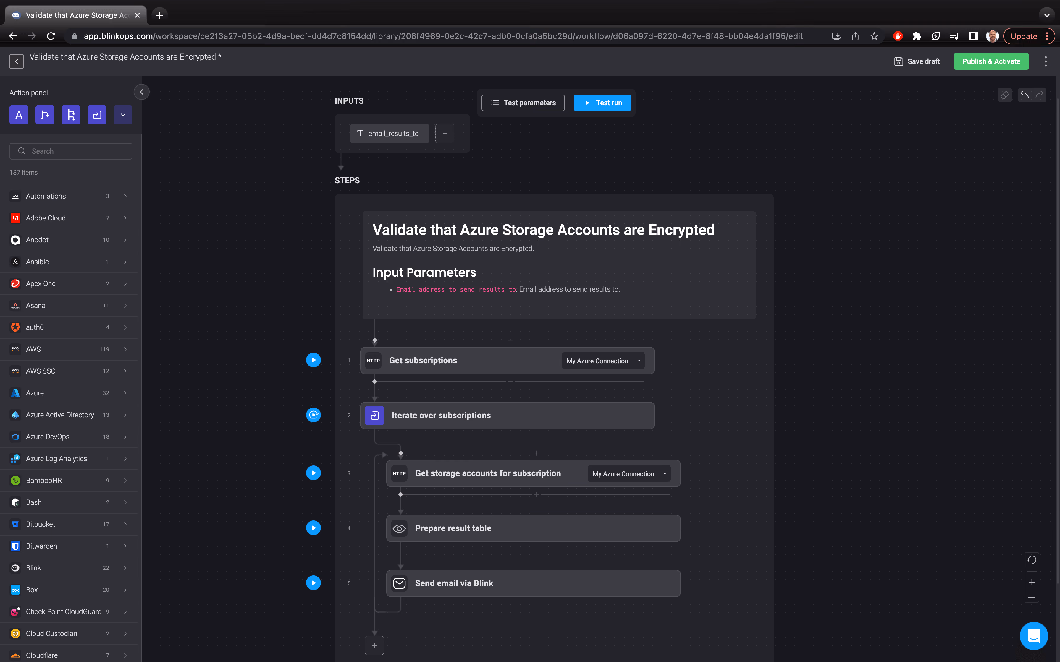 Blink Automation: Validate that Azure Storage Accounts are Encrypted
