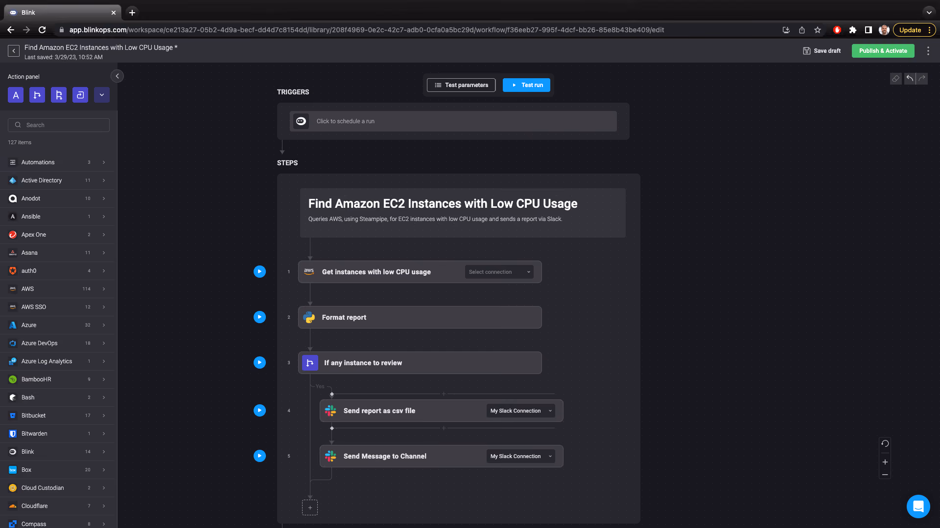 Blink Automation: Find Amazon EC2 Instances with Low CPU Usage