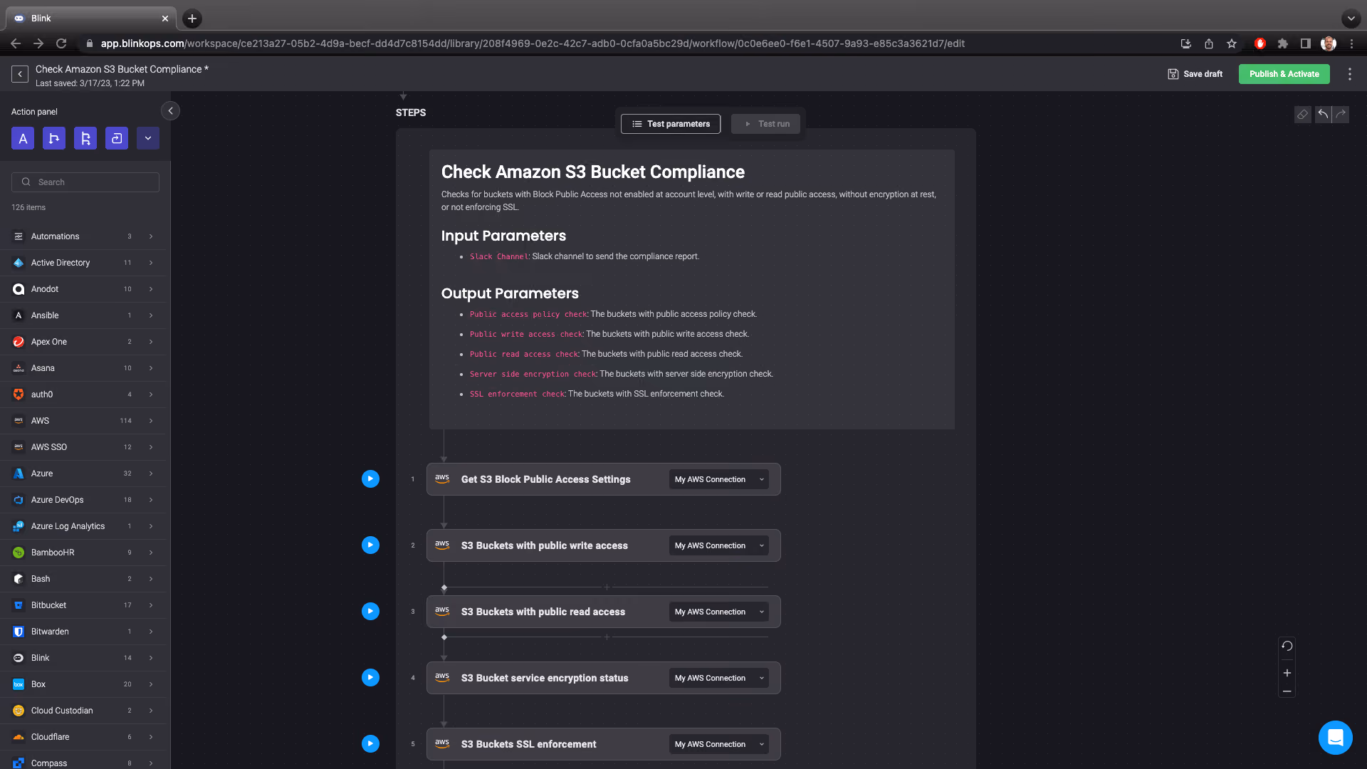 Blink Automation: Check Amazon S3 Bucket Compliance