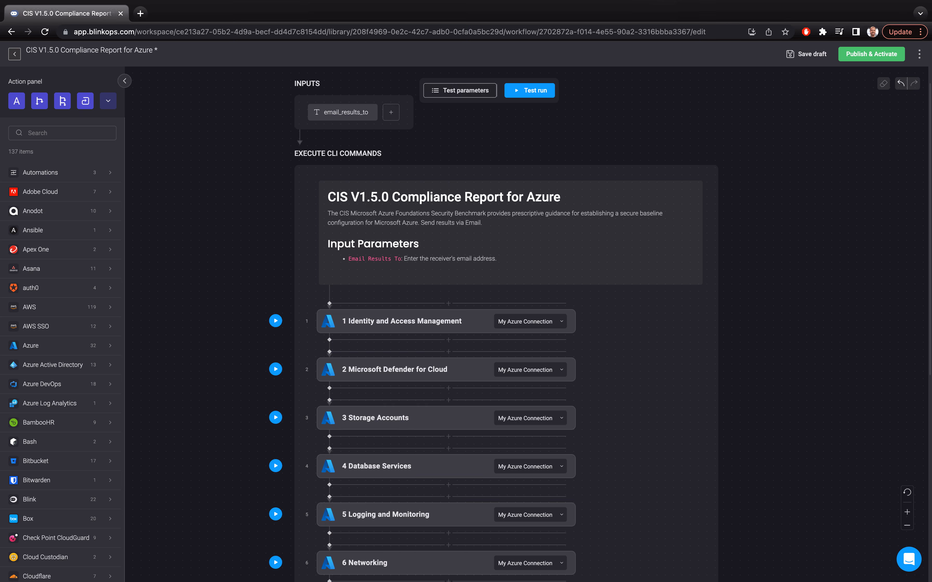 Blink Automation: CIS V1.5.0 Compliance Report for Azure