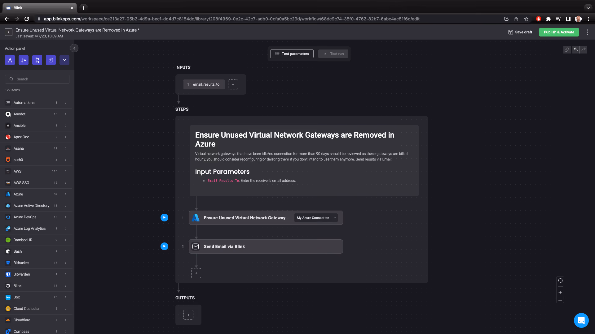 Blink Automation: Ensure Unused Virtual Network Gateways are Removed in Azure