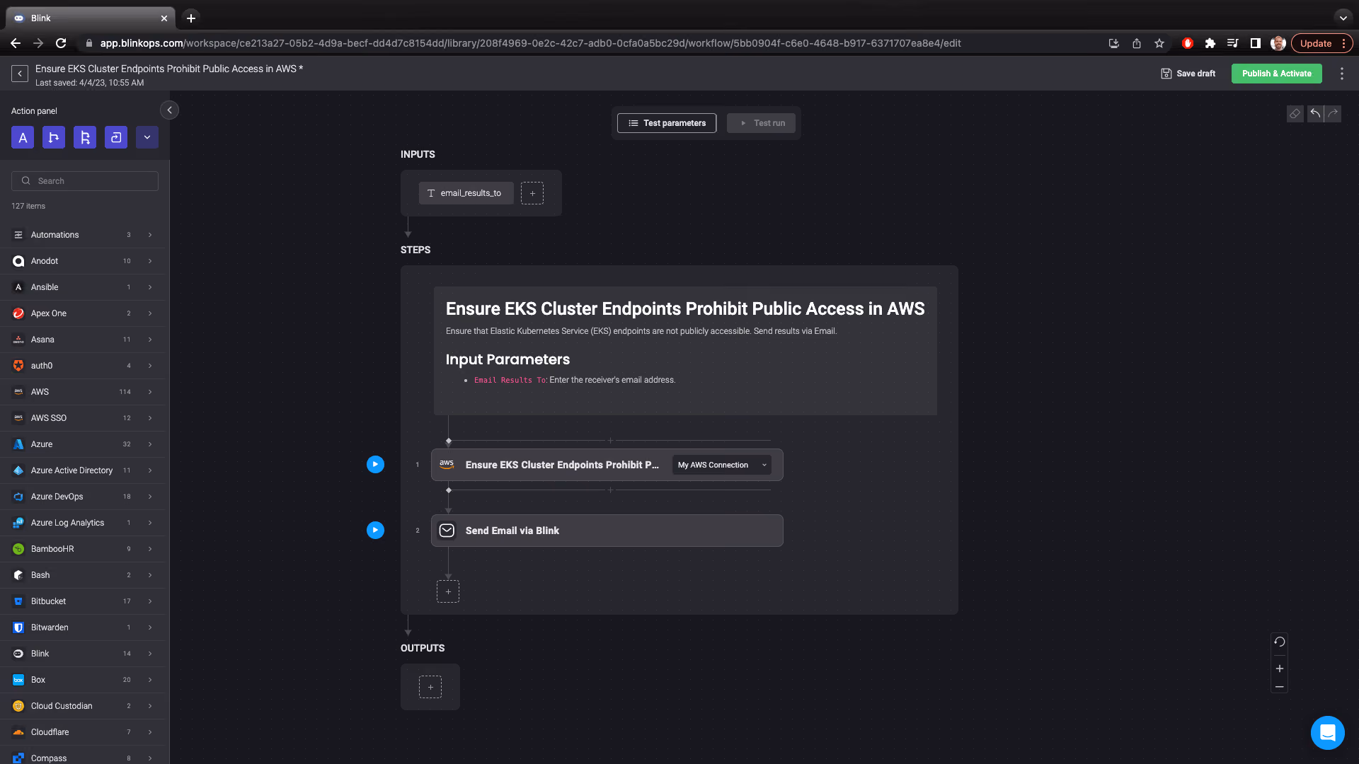 Blink Automation: Ensure EKS Cluster Endpoints Prohibit Public Access in AWS
