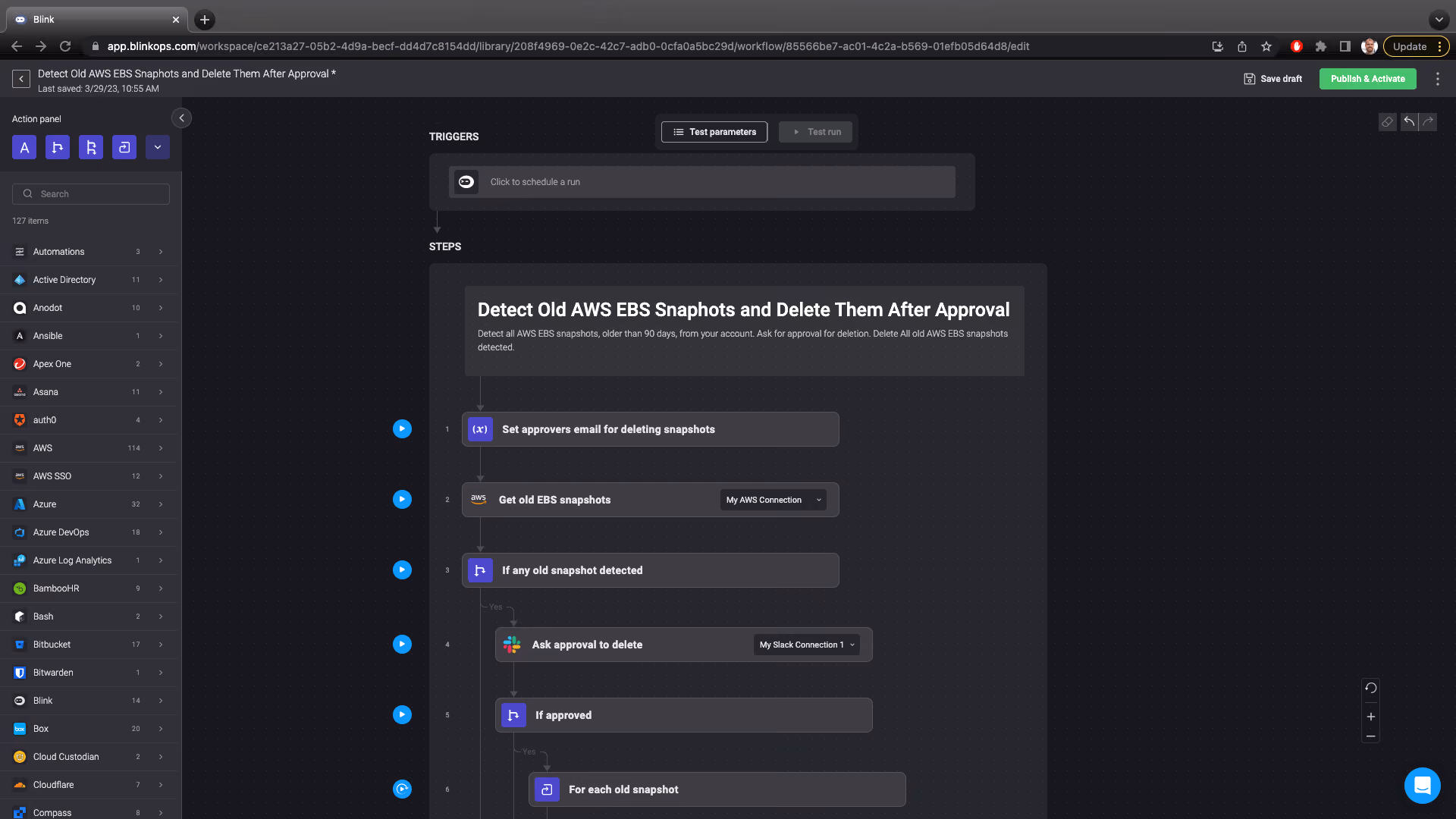 Blink Automation: Detect Old AWS Snapshots and Delete Them After Approval