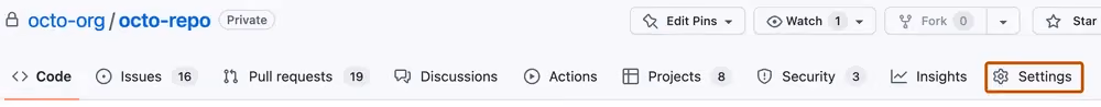 github organization settings