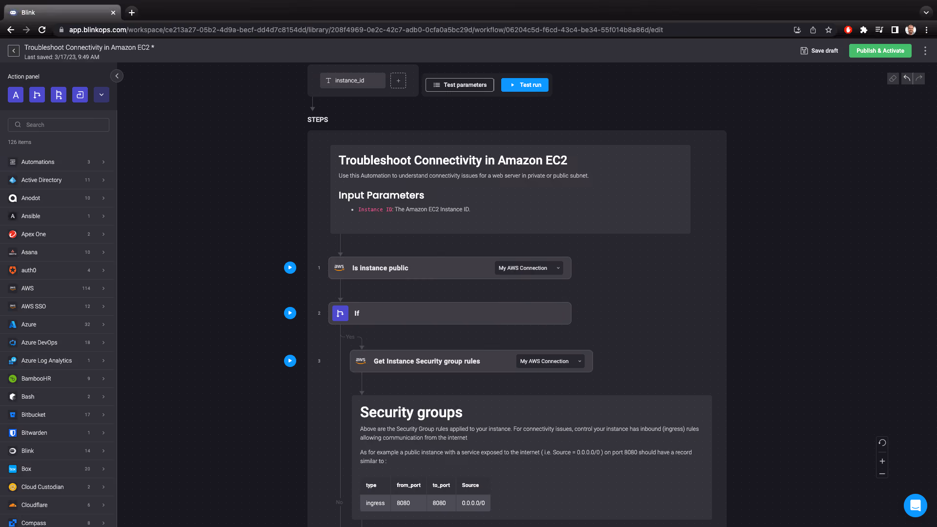 Blink Automation: Troubleshoot Connectivity in Amazon EC2