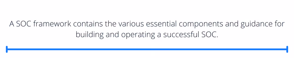 A SOC framework contains the various essential components and guidance for building and operating a successful SOC.