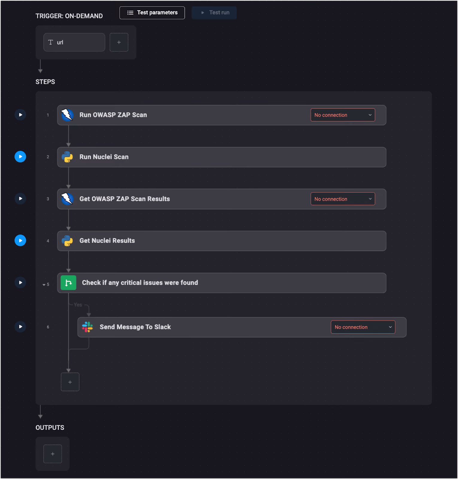 Blink detects web app vulnerabilities like SQLi & XSS, triggering alerts for high-risk issues.