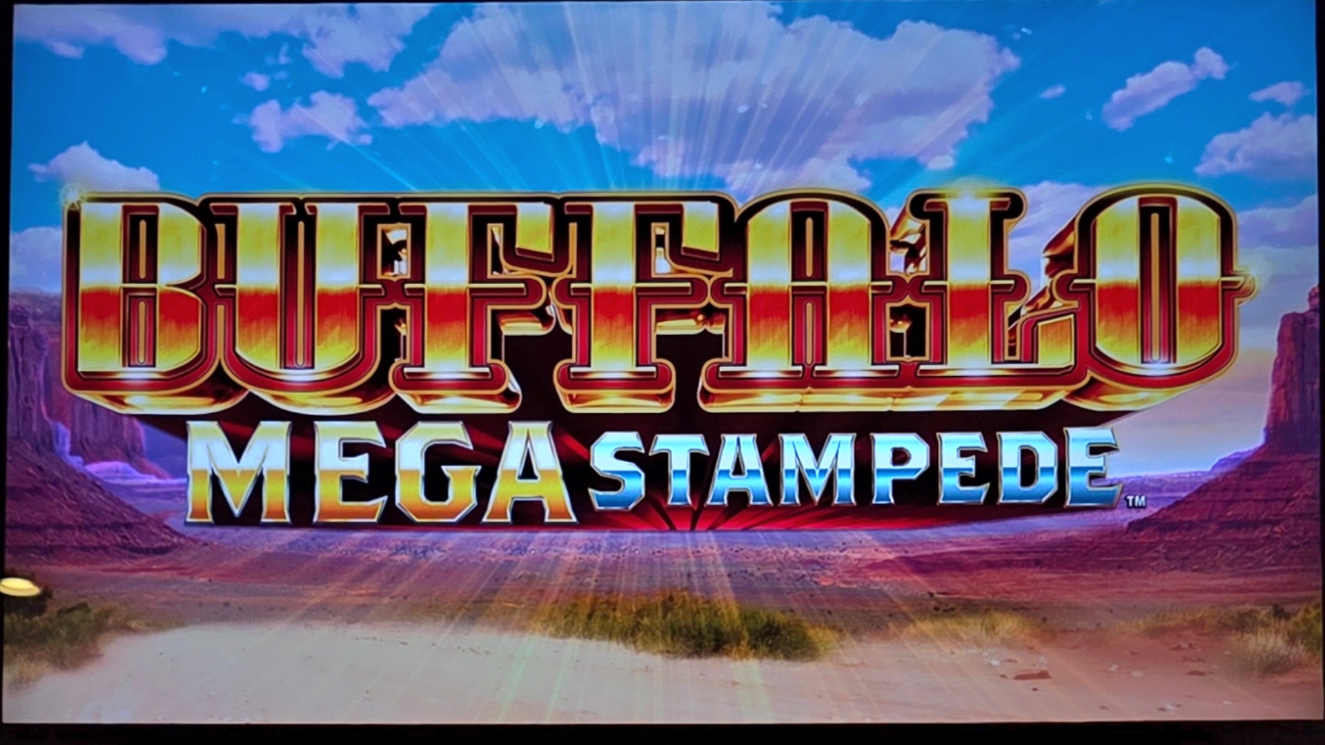 Buffalo Mega Stampede Aristocrat slot machine graphic