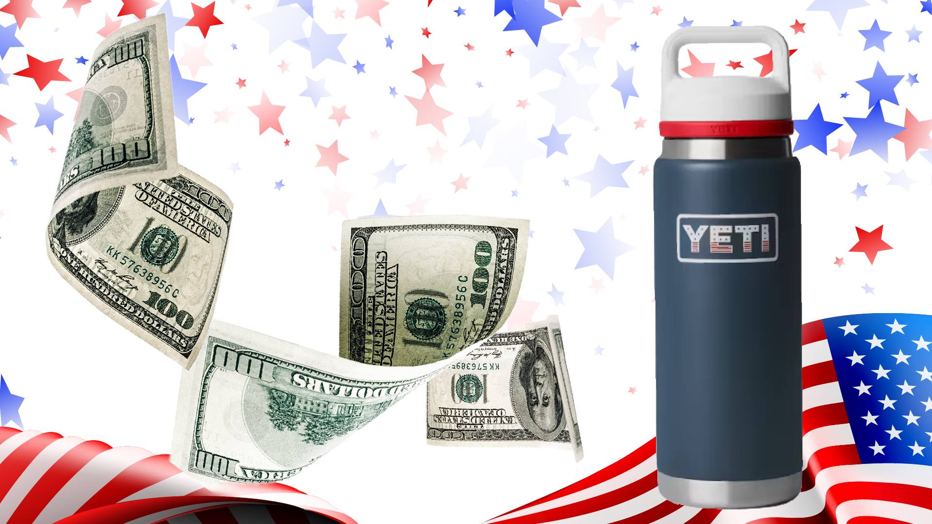 YETI rambler and cash graphics for casino drawing