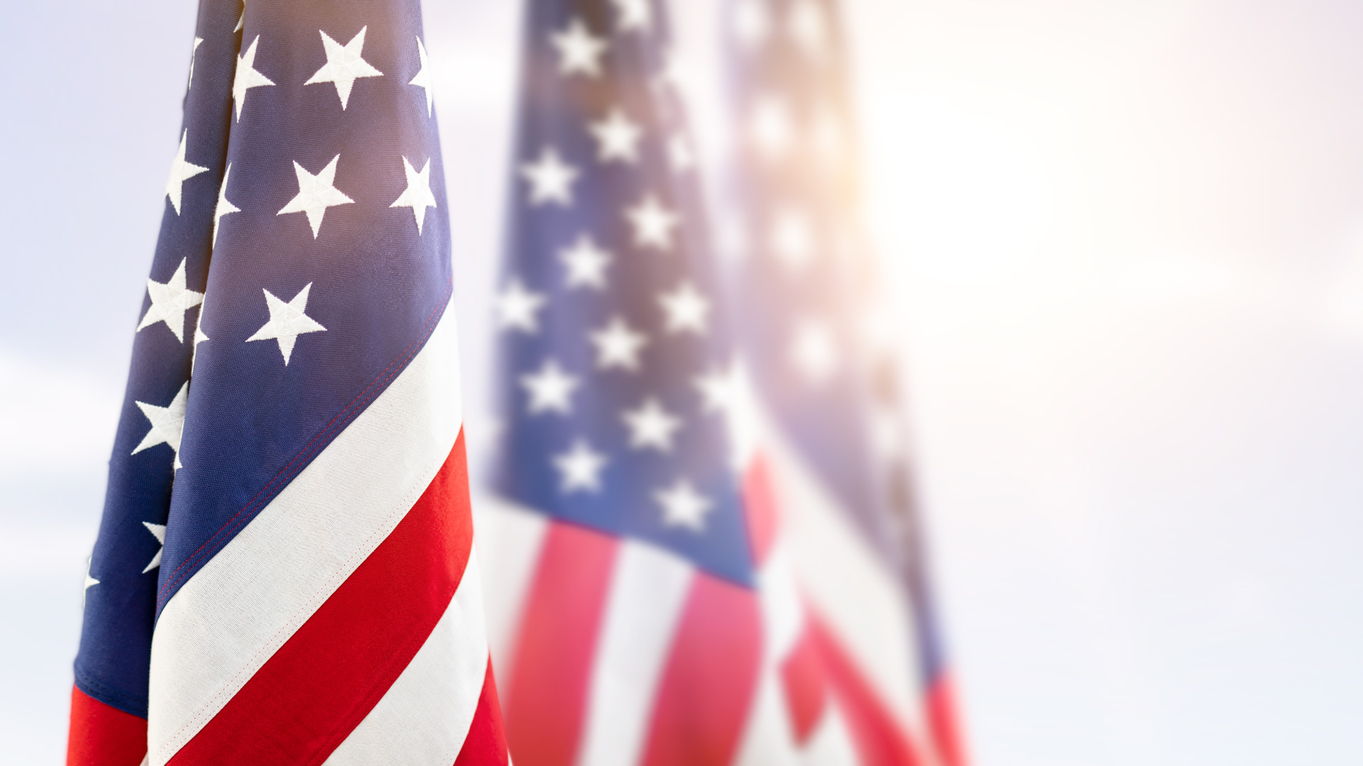 Three American flags for Veterans Day