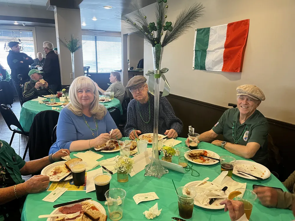 River Grove Lions Club members continuing the St. Patrick's Day dinner celebration at the Underpass Lounge