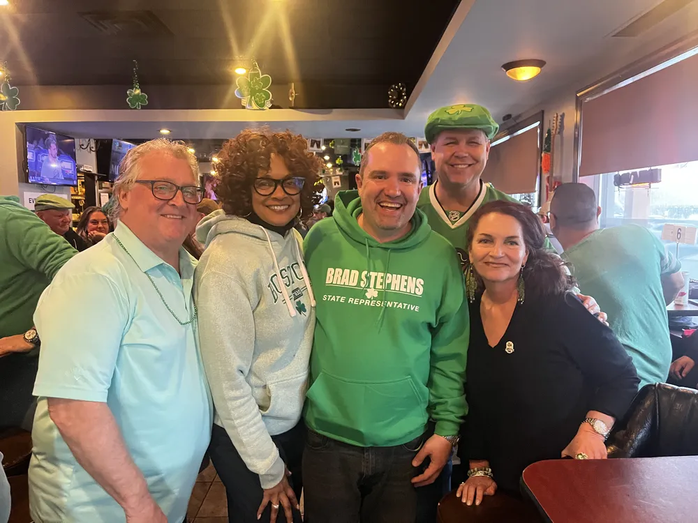 River Grove Lions Club members concluding the St. Patrick's Day dinner and raffle event at the Underpass Lounge