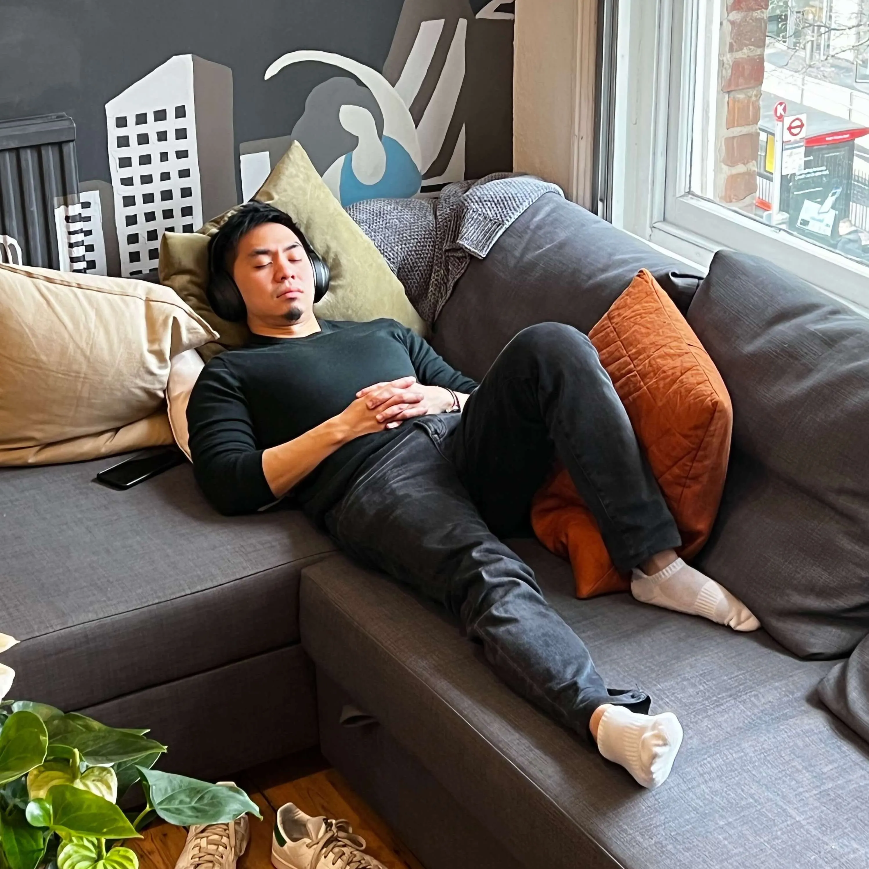 Yonder CEO Tim having a nap